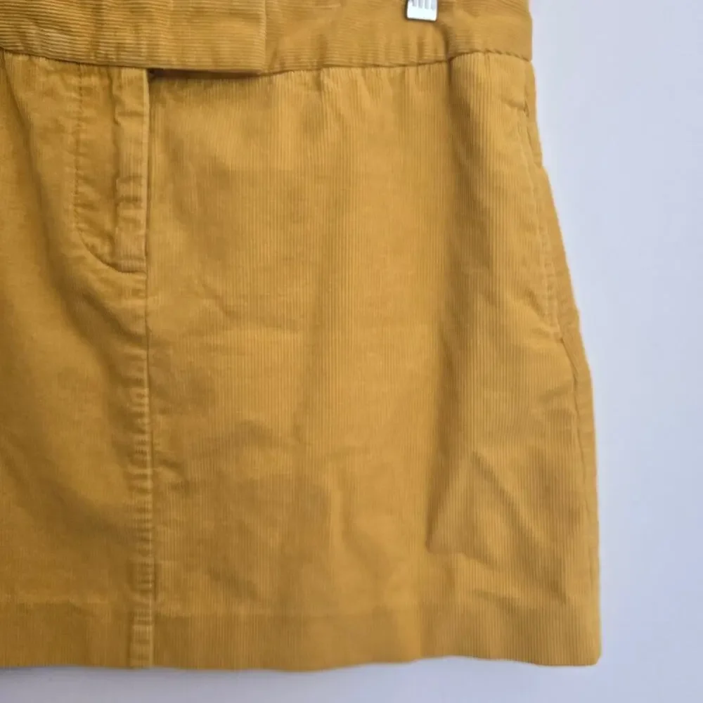 J Crew Women Y2K Corduroy Mini Skirt Mustard Yellow Preppy Classic Fall Autumn 6